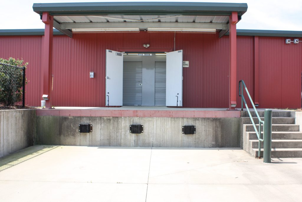 Exterior of American Flag Storage Reilly Road loading dock.